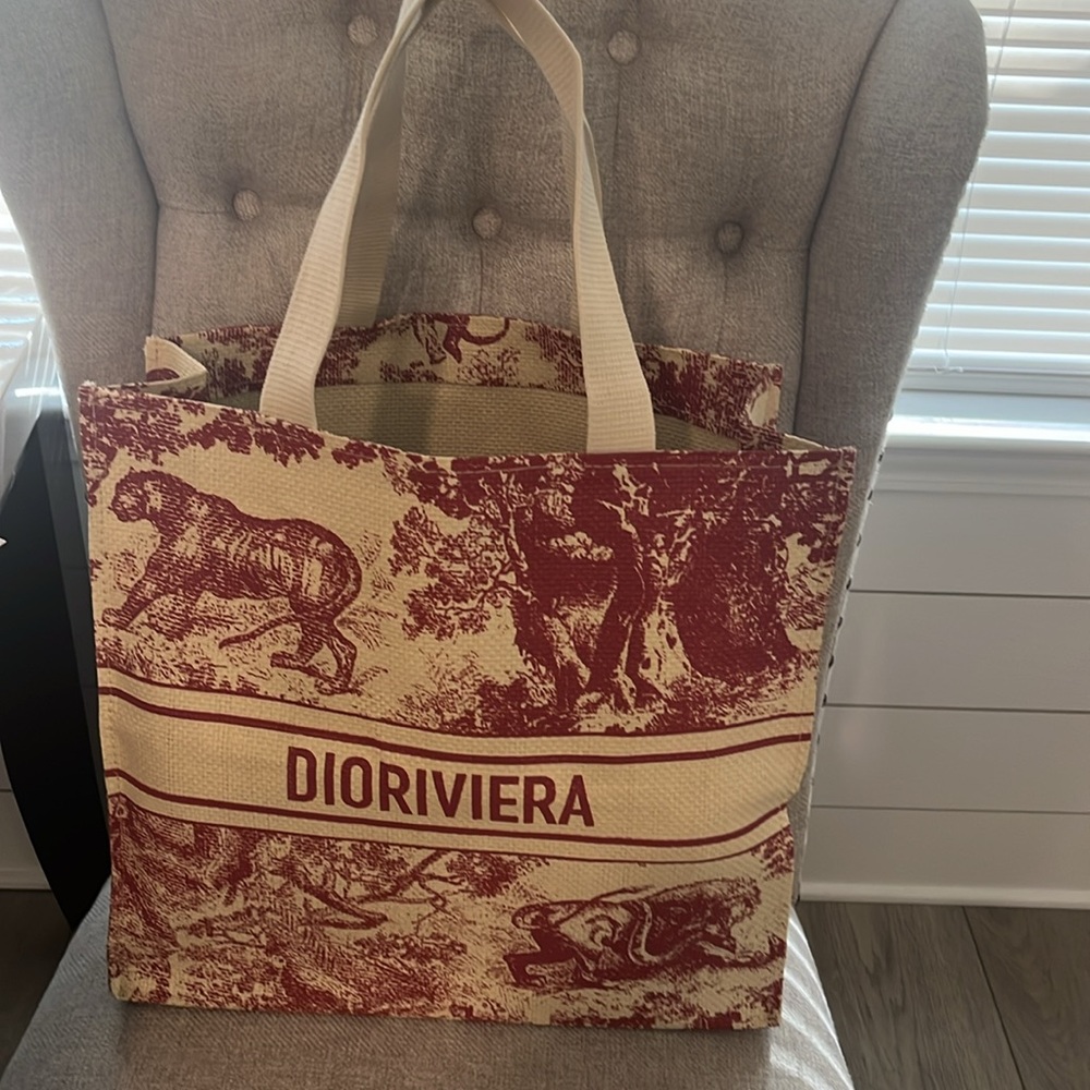 Dior straw tote